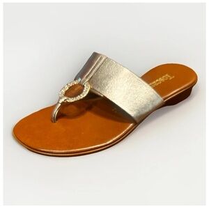 TOSCANELLA Handmade Italy Dreamer Platinum Crystal Sandals